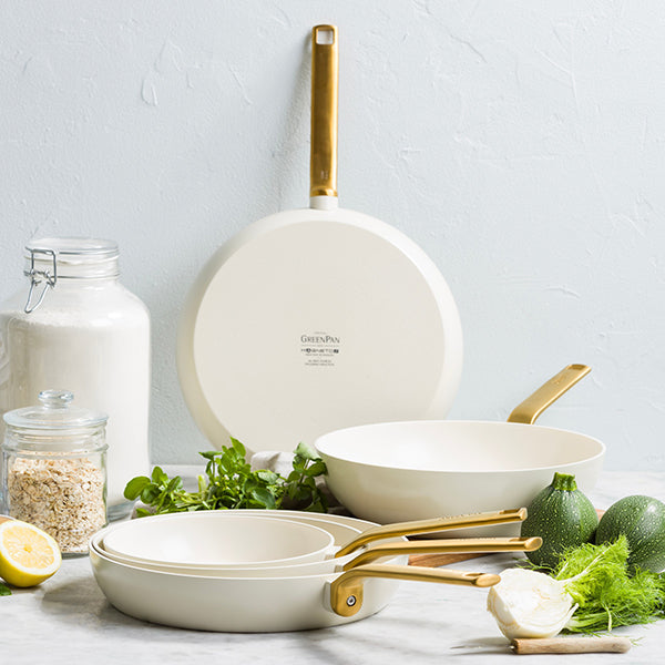 Poêle aluminium antiadhésive crème 28 cm Evolution Green pan - Mathon - 7