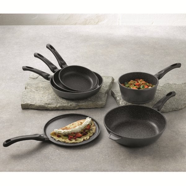 Sauteuse revêtement Dur comme la pierre 28 cm et couvercle en verre Mathon - Mathon - 2