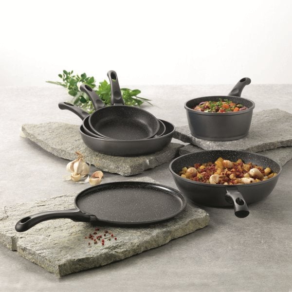 Sauteuse revêtement Dur comme la pierre 28 cm et couvercle en verre Mathon - Mathon - 3