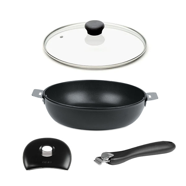 Lot sauteuse Cookway 24cm avec poignée, anse et couvercle Cristel - Mathon - 1