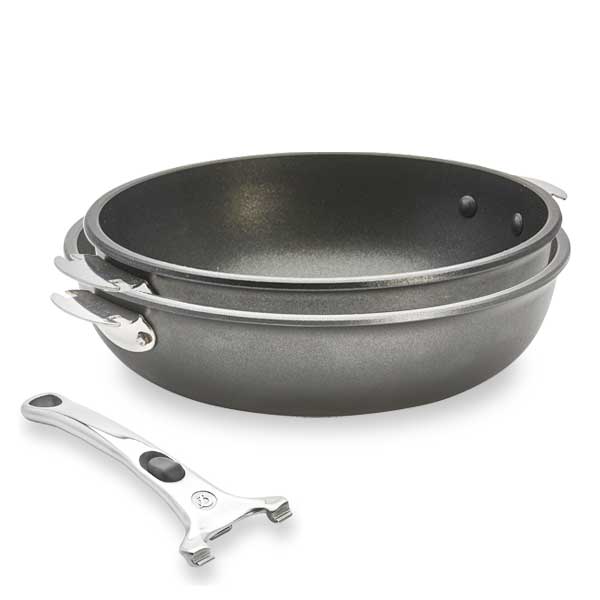 Lot 2 sauteuses Choc Extrême Loqy 24 et 28 cm et manche amovible De Buyer - Mathon