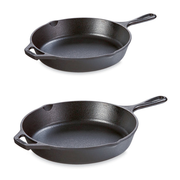 Lot 2 poêles avec poignées en fonte naturelle 20 et 26 cm Lodge - Mathon