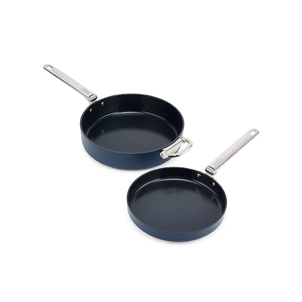 Set de 2 Poêles en aluminium revêtu Space 24 et 28 cm et séparateur protecteur  Joseph Joseph - Mathon - 1