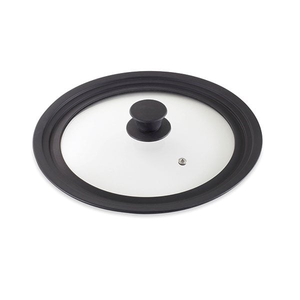 Couvercle en verre et silicone noir multidiamètre 24, 26 et 28 cm Mathon - Mathon - 1