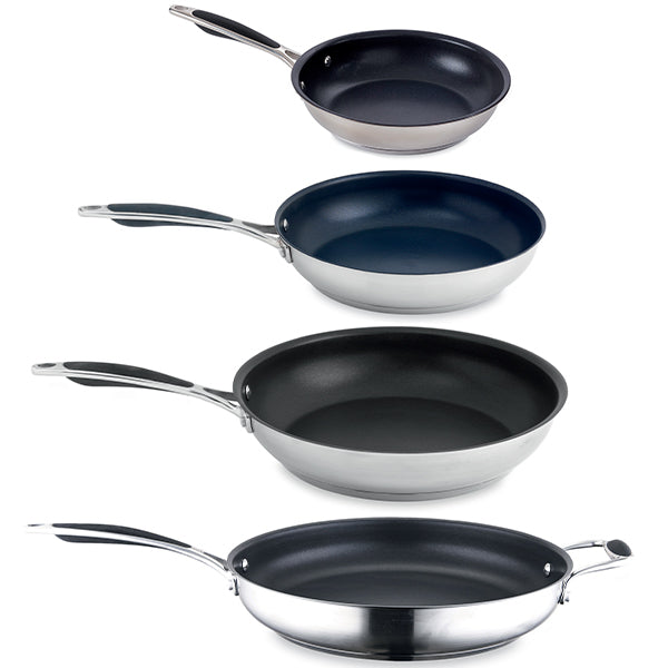 Lot 4 poêles inox antiadhérentes Excell