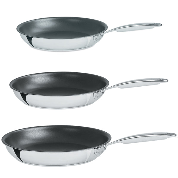 Lot 3 poêles inox antiadhérentes Castel