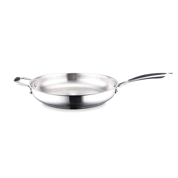 Lot poêle tout inox et couvercle verre 32 cm Excell