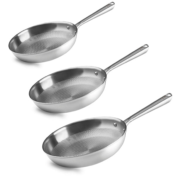 Lot 3 poêles Titanium 20, 24 et 28 cm Lacor - Mathon - 1