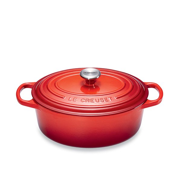 Cocotte fonte ovale cerise 27 cm Le Creuset - Mathon - 1
