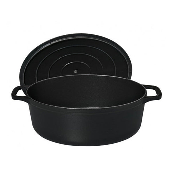 Cocotte ovale en fonte émaillée 31 cm noir mat Chasseur - Mathon - 2