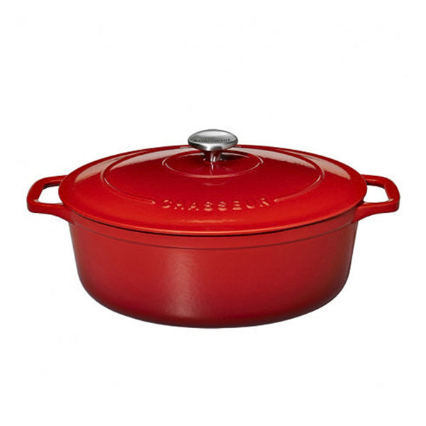 Cocotte ovale en fonte émaillée 33 cm rouge rubis Chasseur - Mathon - 1