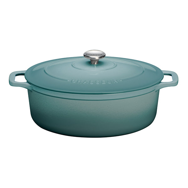 Cocotte ovale en fonte émaillée 33 cm bleu quartz Chasseur - Mathon - 1
