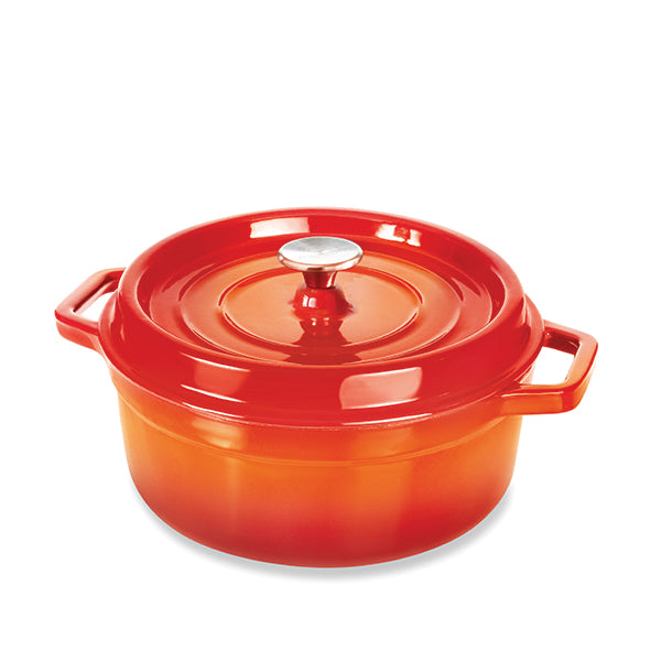 Lot cocotte en fonte ronde orange 28 cm 5,6 L et 2 gants anti-chaleur grand modèle (taille 10) Mathon - Mathon - 3
