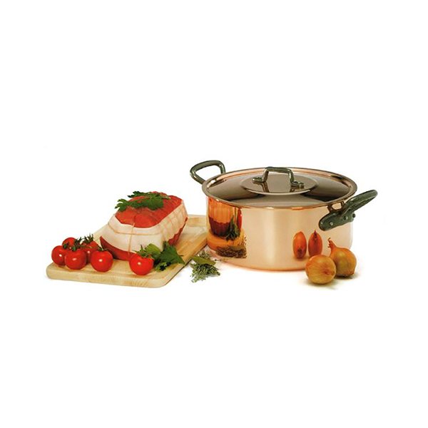Faitout avec couvercle en cuivre massif 24 cm Baumalu - Mathon - 2