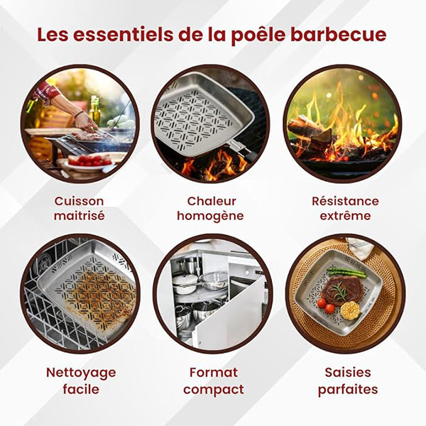 Poêle à barbecue en inox Kitchenpro - Mathon - 5