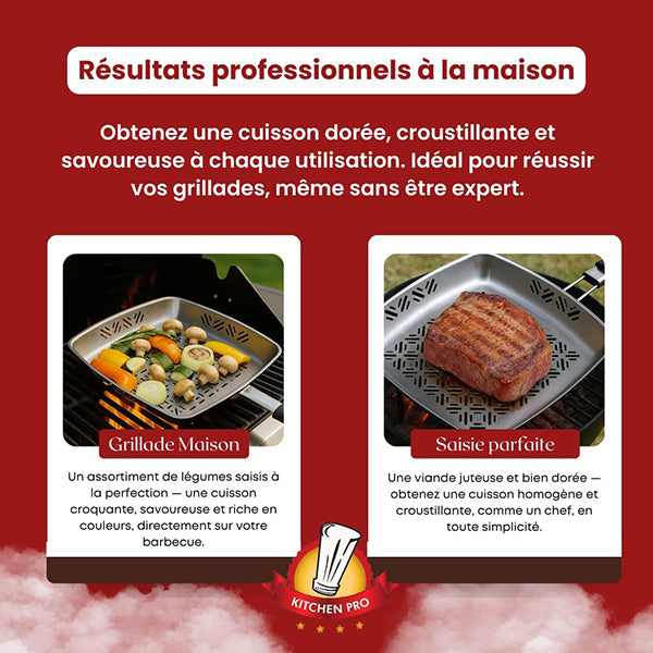 Poêle à barbecue en inox Kitchenpro - Mathon - 4