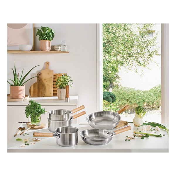 Lot 3 casseroles inox manche bois Natural’Inox 16, 18 et 20 cm Mathon - Mathon - 2