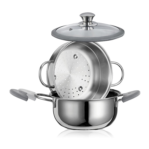 Cuiseur vapeur Premium inox 22 cm 3, 8 L Inoxriv - Mathon - 1
