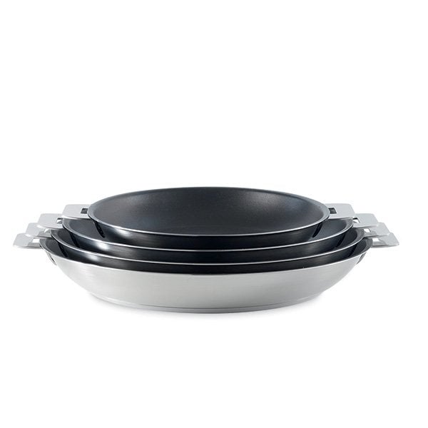 Lot 4 poêles inox antiadhérentes Strate sans manche 20, 24, 26 et 28 cm Cristel - Mathon - 4