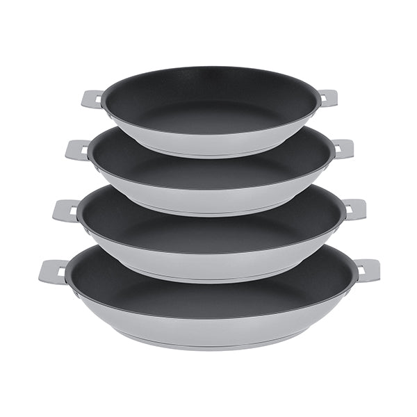 Lot 4 poêles inox antiadhérentes Strate sans manche 20, 24, 26 et 28 cm Cristel - Mathon - 1