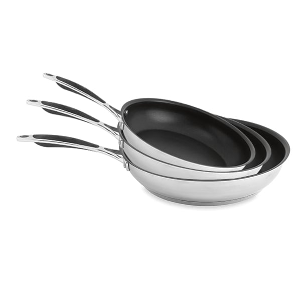 Lot 3 poêles inox antiadhérentes Excell