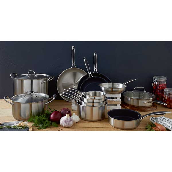 Lot 3 casseroles 16, 18 et 20 cm et 3 poêles 20, 24 et 28 cm Excell