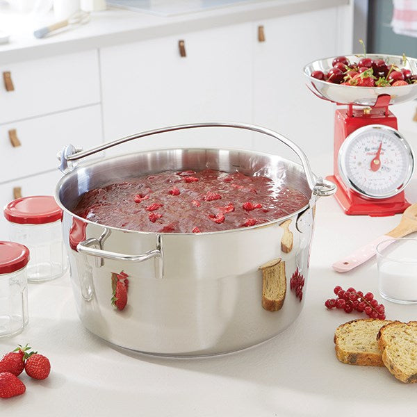 Lot marmite à confiture ou crustacé et couvercle inox 30 cm - Mathon - 2