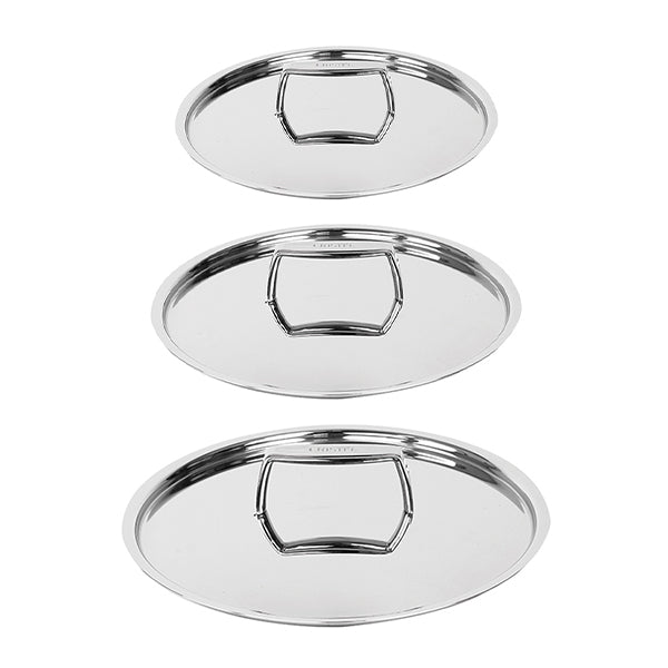 Lot 3 couvercles inox Castel’Pro 20, 24 et 28 cm Cristel - Mathon - 1