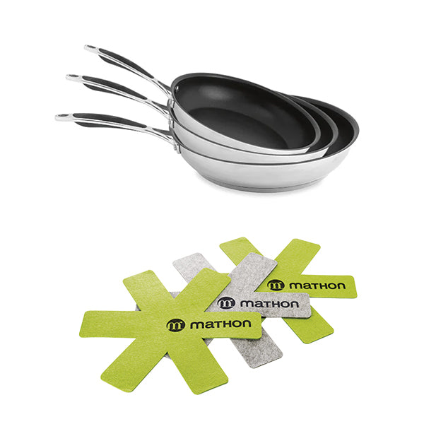 Lot 3 poêles inox antiadhérentes Excell
