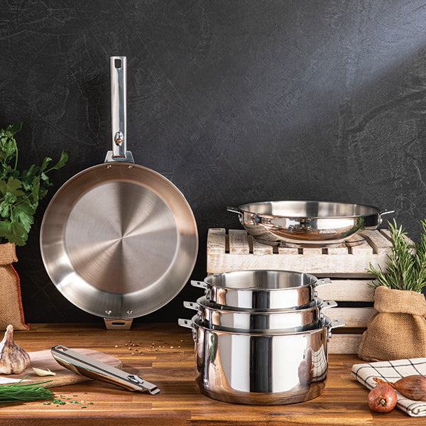 Lot 4 casseroles tout inox Clips’Inox 14, 16, 18 et 20 cm et manche amovible Mathon - Mathon - 2