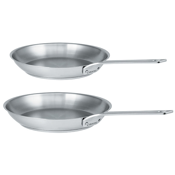 Lot 2 poêles tout inox 1826 24 et 28 cm Cristel - Mathon - 1