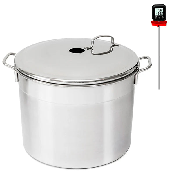 Lot bouilleur en inox 6 bocaux 24 L Guillouard et thermomètre digital à déclenchement automatique avec tige inox 25 cm Nogent - Mathon - 1
