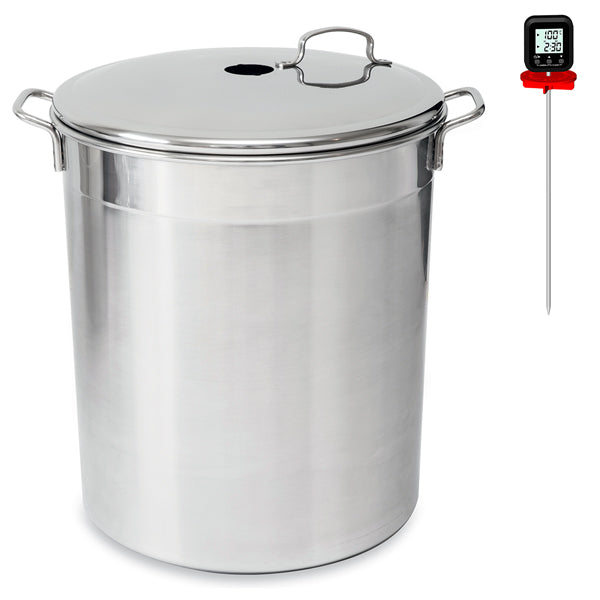 Lot bouilleur en inox 12 bocaux 37 L Guillouard et thermomètre digital à déclenchement automatique avec tige inox 25 cm Nogent - Mathon - 1