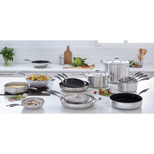 Lot 2 sauteuses tout inox Excell’Inox 24 cm avec poignée et 28 cm avec contre-poignée Mathon - Mathon - 4