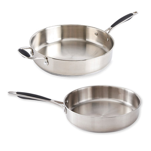 Lot 2 sauteuses tout inox Excell’Inox 24 cm avec poignée et 28 cm avec contre-poignée Mathon - Mathon - 1