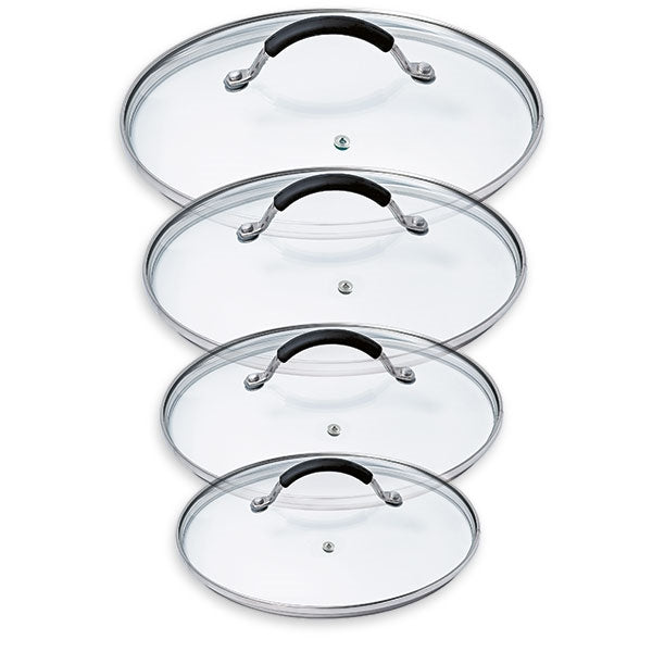 Set 4 couvercles en verre Rapid Cook 14, 16, 18 et 20 cm Mathon - Mathon