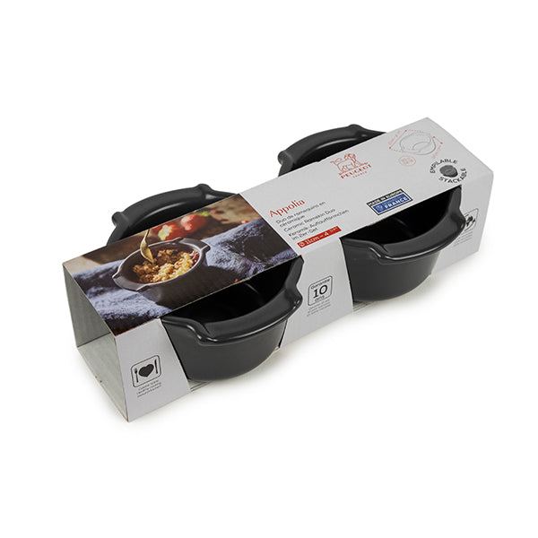 Set de 2 ramequins en céramique 11 cm Appolia ardoise  Peugeot - Mathon - 6
