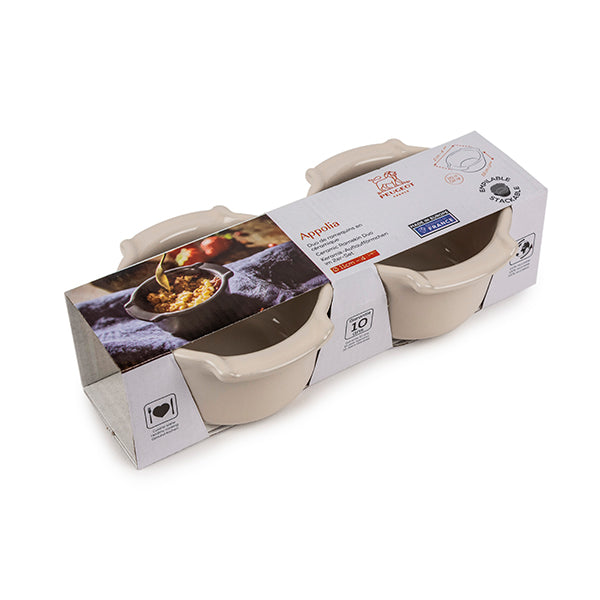 Set de 2 ramequins en céramique 11 cm Appolia écru  Peugeot - Mathon - 6