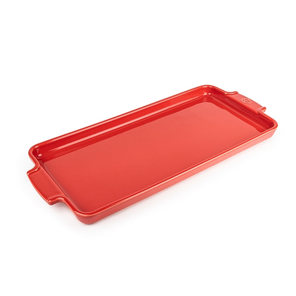 Plaque apéritifs et mignardises céramique Appolia 40 cm rouge Peugeot - Mathon - 1