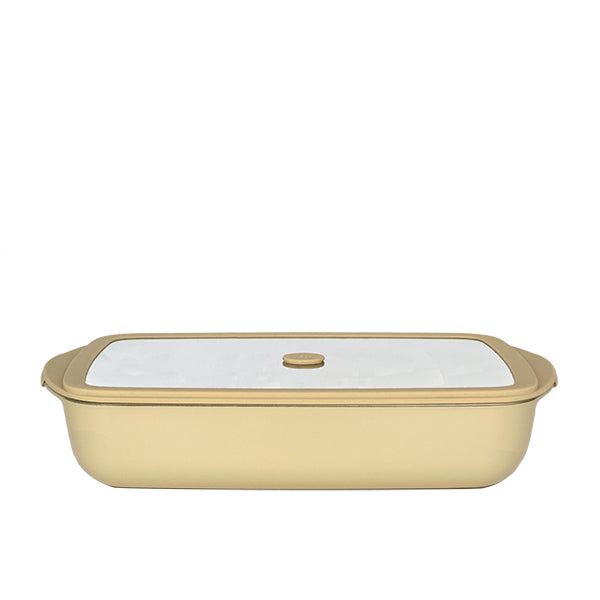 Plat à four rectangulaire en verre borosilicate avec couvercle Crème 3,6 L Pebbly - Mathon - 3