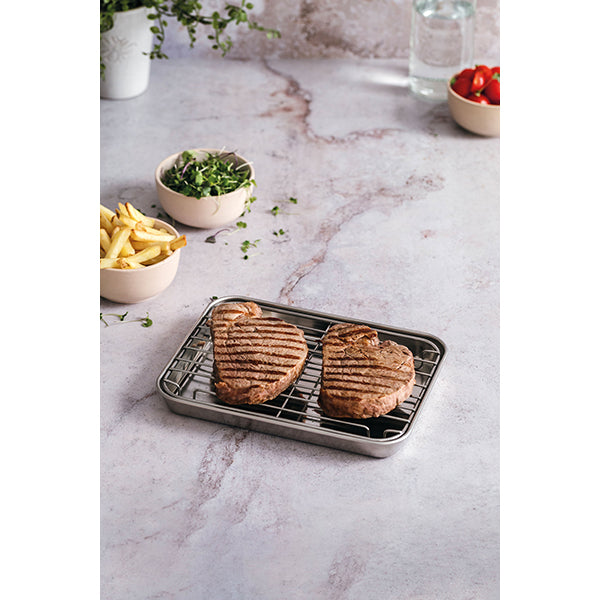 Plat à four en inox avec grille 21,5 cm  Lacor - Mathon - 3
