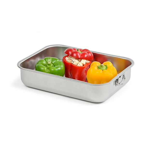 Plat à four rectangulaire en inox 35 x 26 cm Steel Pan - Mathon - 1