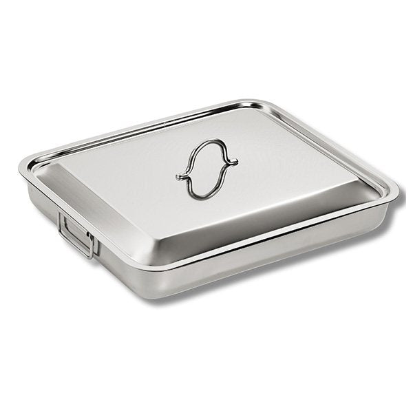 Plat à four en inox avec couvercle 35 x 27 cm Inoxriv - Mathon - 2