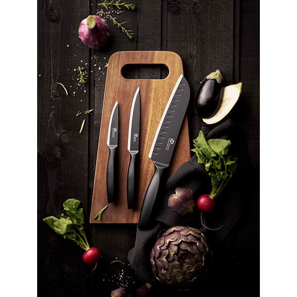 Set 3 couteaux de cuisine lame noire Essentiels  Pradel Excellence - Mathon