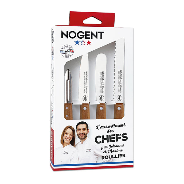 Coffret apéro 4 couteaux cerisier des bois  Nogent - Mathon - 1