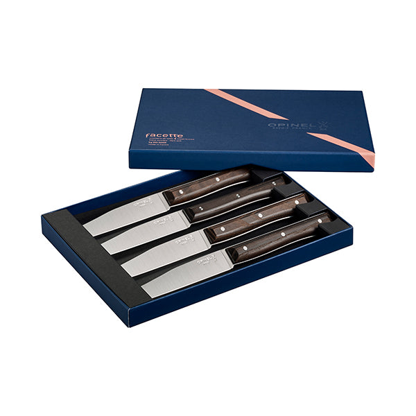 Coffret de 4 couteaux de table à lame lisse Facette frêne sombre  Opinel - Mathon - 2