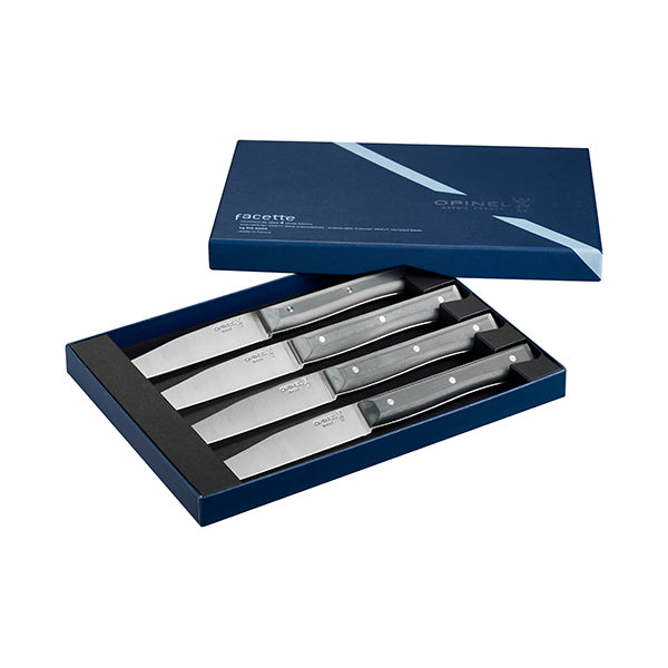 Coffret de 4 couteaux de table à lame micro dentée Facette ardoise   Opinel - Mathon - 3