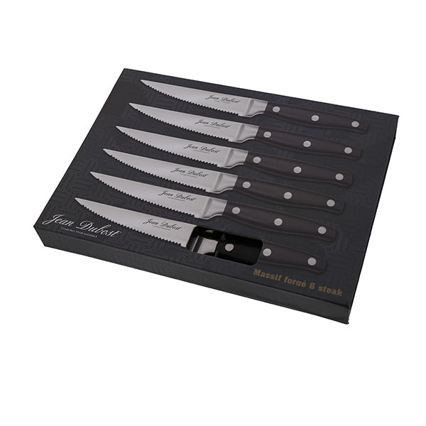 Coffret 6 couteaux à steak Massif lame inox micro dentée Jean Dubost - Mathon - 1