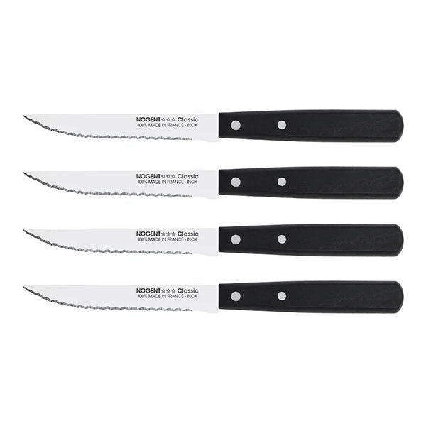Lot de 4 couteaux à steak 11 cm noir Nogent - Mathon