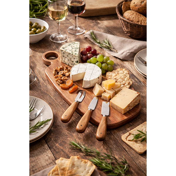 Planche à découper en bois d’acacia 49 × 16 cm Copa avec 3 couteaux à fromage Novastyl - Mathon - 2